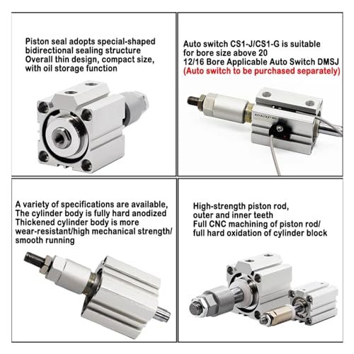 Piston à double effet SDAJ63 résout le manque d'espace machine