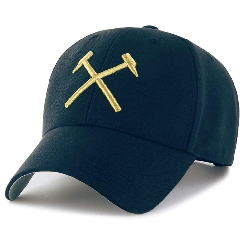 West Ham United Hammers Classic Cap, Baseball Cap with Adjustable Back Strap, Authentic EPL, Navy and Gold