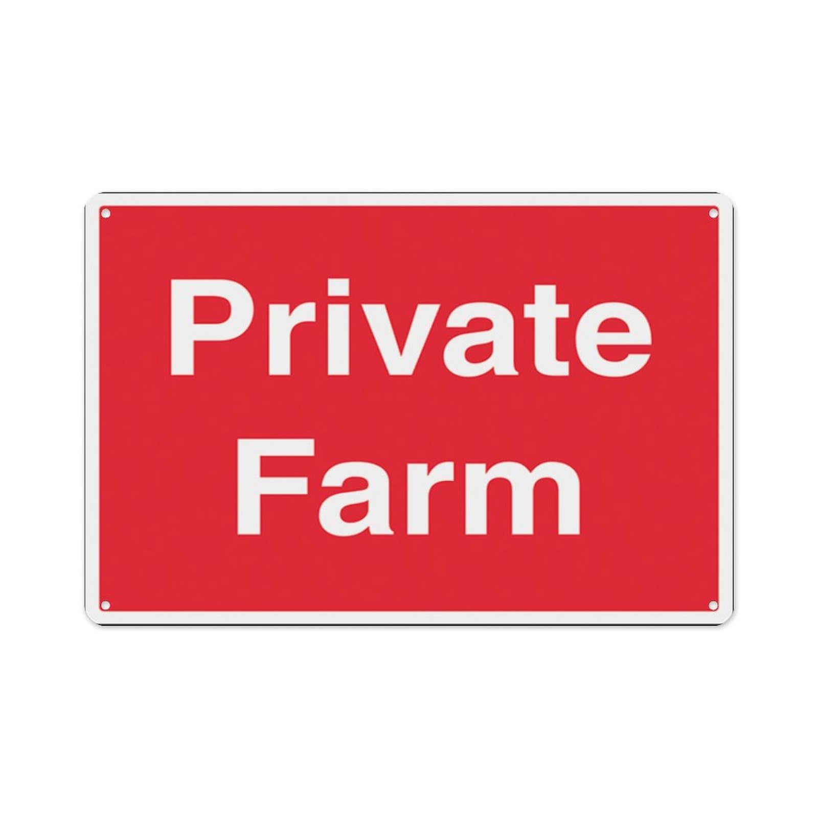 peiyeety Private Farm Aluminum Tin Warning Signs For Home Outdoor Garden 8X12 Inches