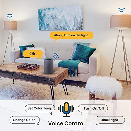 Linkind Smart Light Bulbs, Smart Bulb That Work With Alexa & Google Home, Led Light Bulbs Color Changing, A19 E26 Wifi Light Bulb Dimmable, Rgbw Light Bulb 2.4Ghz Wifi 4-Pack #TOP1