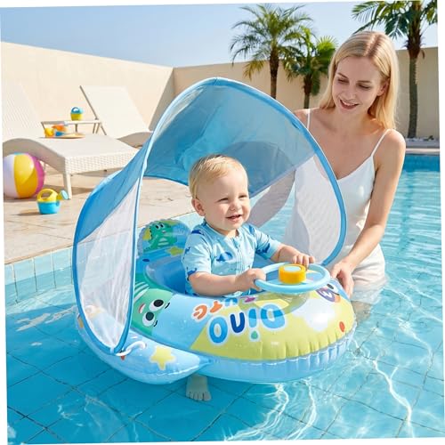 Flotteurs pour bébé anti-UV avec pare-soleil réglable et grand volant de jeu