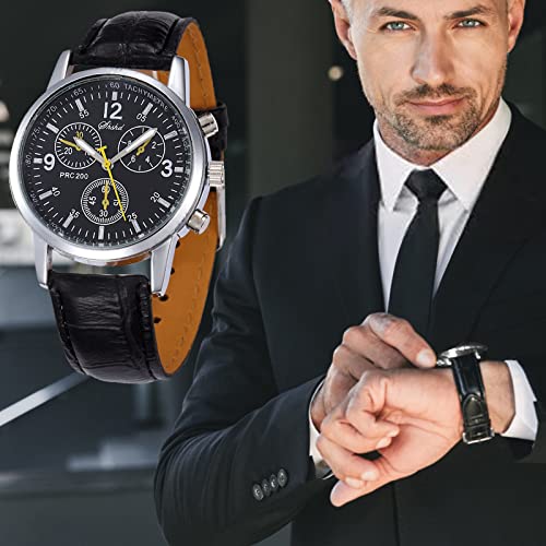 Image of 6 Pack Men's Leather Quartz Watch Geneva Casual Dress Wrist Band Watches Wholesale Lots Set Men Watches Pack (6pcs-C005)