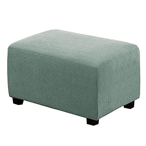 WWQQKJ Rectangular Stretch Pouf Cover Footstool Pouf Cover Sofa Pouf Cover Rectified Pouf Cover, Washable Jacquard Ottoman Cover (Color : Colore Verde Pisello, Size : XL)