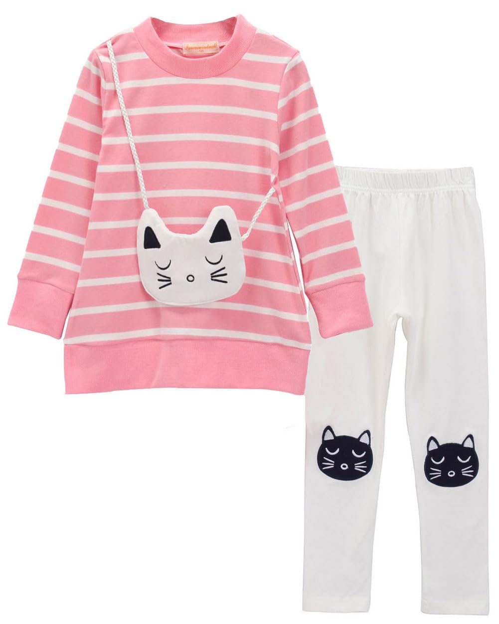 Urtrend Little Girls' Kids 2 Pieces Long Sleeve Top Pants Leggings Clothes Set Outfits