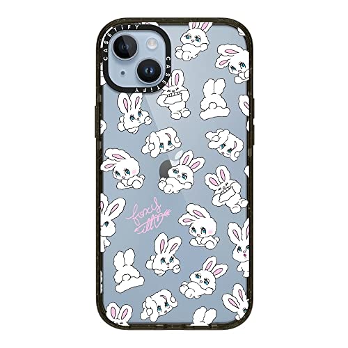CASETiFY �C���p�N�g iPhone 14 Plus �P�[�X [MIL�K�i���� (4x MIL-STD-810G)/2.5m����̗����������N���A] - Bunnies by foxy illustrations - �O���b�V�[ �u���b�N