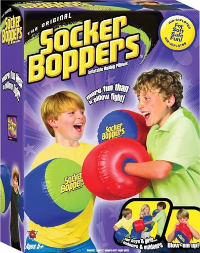 Image of Socker Boppers Inflatable Boxing Pillows - One Pair Boppers – colors will vary, Box and Bop, Durable Vinyl, Active Outlet That Aids in Agility, Balance and Coordination, Safe Fun Indoor or Out