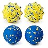 Dog balls for aggressive chewers indestructible dog tennis balls durable bouncy dog toy balls dog balls for teething interactive dog toys for fetch game 4 pcs medium size  urban country home decor