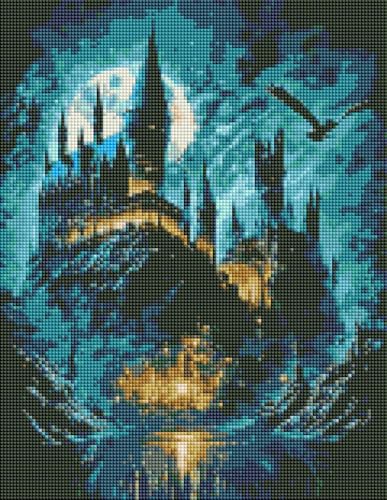QIUQI 5D Diamond Painting Castello,Diamond Painting Kit Completo 40 * 50cm,Pittura Diamante Kit per Adulti Bambini,Diamond Painting by Numbers per Decorazione MMurale, Regalo di Compleanno
