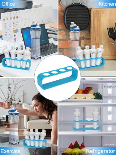 WIBOND 4 Holes Holder for Cirkul Flavors Cartridges, Durable Cirkul Cartridge Holder for Water Bottle, Keep Cartridges Dry & Accessible, Space-Saving Storage Solution for Cirkul Flavors (Blue) - Thumbnail 7