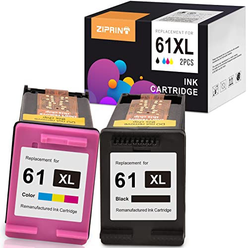 ZIPRINT Remanufactured Ink Cartridge Replacement for HP 61XL 61 Ink Cartridge Combo Pack for HP Envy 5530 Printer Ink Cartridge | HP Officejet 4635 Printer Ink Cartridge (1 Black, 1 Tri-Color 2Pack)