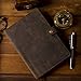 Refillable Leather Journal, Premium Lined A5 Writing Notebook Cover, Pen Holder & Card Slot, 200 Pages, 9 x 6 Inches Leather Bound Journal for Men & Women, Best Gift for Travel Diary