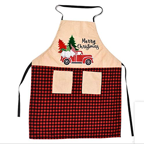 JSCARLIFE Tablier de Noël décoratif pour femme en coton torsadé motif arbre de cuisine créatif pour la maison et la cuisine (sapins de Noël dans le tronc) Cover