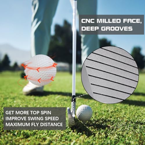 MAZEL WM-X3 Golf Single Iron Club 1,2,3, 4,5,6,7,8,9, P, S,Premium Stainless Steel Shaft, CNC Milled Face for More Spin (Silver, Single 5 Iron) - Image 2