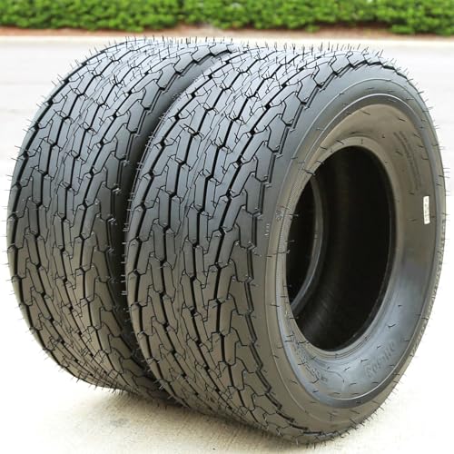 Forerunner QH503 Premium Boat Trailer Tire - 18.5X8.50-8ST 18.5X8.50X8 Load Range C LRC 6-Ply BSW Black Side Wall Set of 2