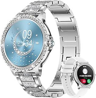 LIGE Smartwatch Damen mit Telefonfunktion,1.32" HD Runde Armbanduhr mit 20 Sportmodi,Pulsmesser Schlafmonitor,IP67 wasserdichte Schrittzähler Mode Uhr Damen für Android IOS Silber