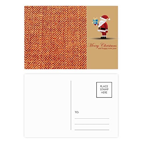 Cartes postales en lin Père Noël marron abstrait pour des vœux uniques