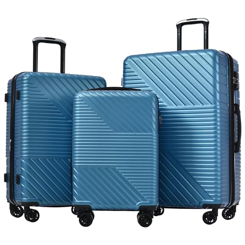 Hardshell Luggage Set, Expandable ABS Lightweight Durable Suitcase with 360° Spinner Wheels and TSA Lock, Three-Piece Set (20'', 24'', 28'')