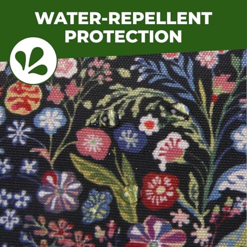 Sac à bandoulière de voyage Eco Chic pliable en tissu recyclé noir fleuri - 5