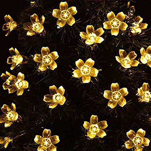 Viznte Cordão de luzes de flores solares, luzes solares de fadas à prova d'água de 7 metros 50 luze