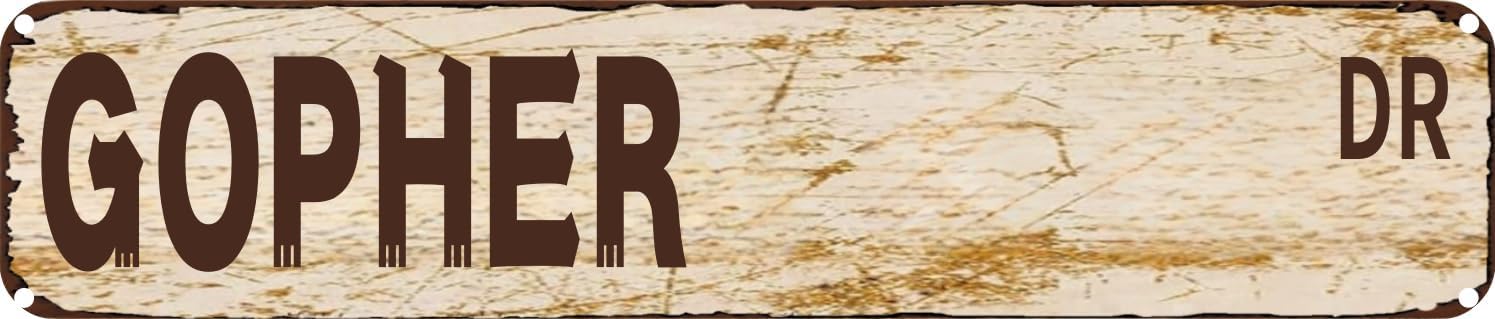 Vintage Tin Sign Retro Metal Wall Decor GOPHER DR Rustic Aluminum Plaque for Home,Bar,Kitchen,Garage,Man Cave 4x16 Inch