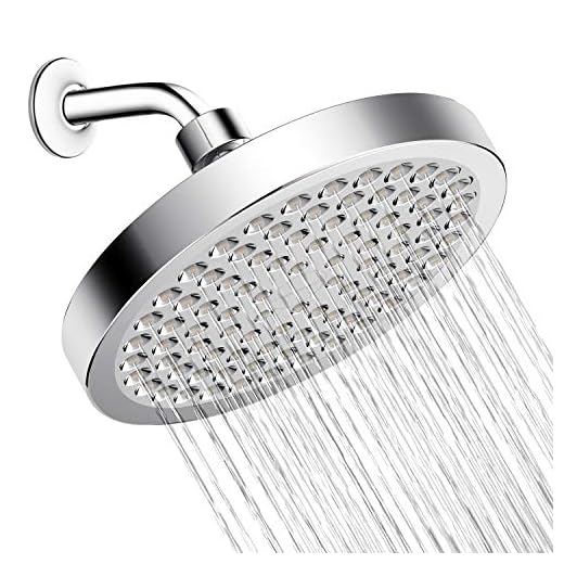 AmazerBath High Pressure Shower Head, Fix Shower Head Anti-clog Anti-leak Rain Shower Head with Luxury Modern Chrome