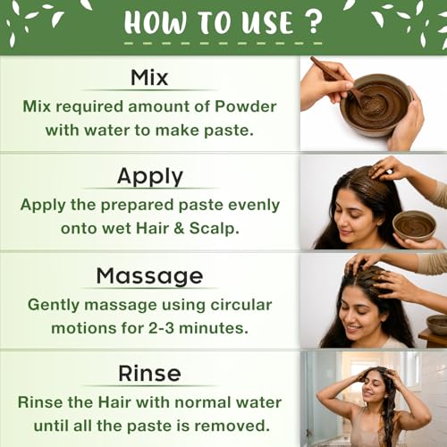 Image of Natural Hair Shampoo Powder with Amla, Reetha, Shikakai, Hibiscus & Methi Dana | Organic Herbal Hair Cleanser for Men & Women | Paraben & Sulphate Free Includes Wooden Spoon - 200gm