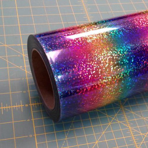Rainbow DecoSparkle 19" x 5' Iron on Heat Transfer Vinyl Roll, HTV