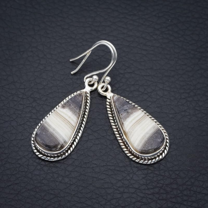 Boucles d'oreilles Calcite Zébrée en argent, le cadeau d'anniversaire idéal - 2