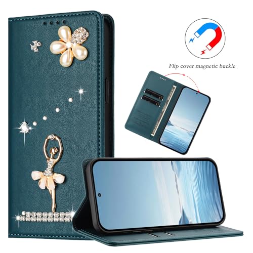 Étui portefeuille Galaxy A72 vert avec clapet magnétique résistant - 4