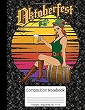  German Bavarian Oktoberfest Sexy Women Drinking Beer Composition Notebook 110 Pages Wide Ruled 8.5 x 11 in: Oktoberfest Pretzel & Beer Journal