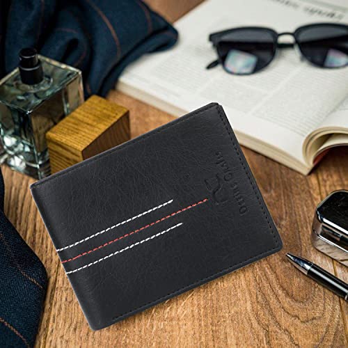 Image of Dezire Crafts Men Formal, Casual Black Artificial Leather Wallet (6 Card Slots) (Black1)