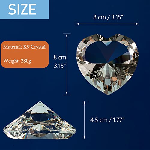 Erwei Happy Birthday Diamond Crystal Heart Paperweight Keepsake Birthday Gift For Women Mom Sister Aunt Friend Wife Her Crystal Diamond Décor #TOP3