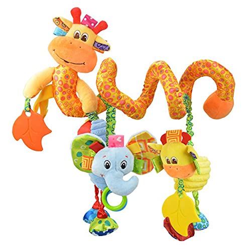 Image of VX-star Baby Pram Crib Ornament Hangings Yellow Cute Little Deer Shape Design Spiral Plush Toys Stroller and Travel Activity Toy