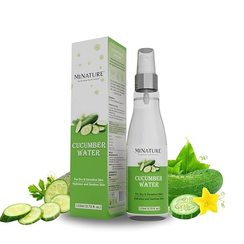 Agua de pepino de mi nature  Tónico puro y natural  Bruma facial para toda la piel  Libre de crueldad  Sin químicos  Hecho en la India  3.7 fl oz