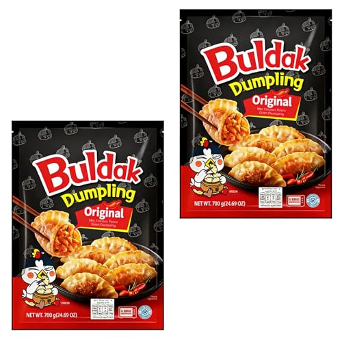 Frozen Korean Style Dumplings (Gyoza) | Protein Dumplings | Quick & Easy Meal | 700g x 2 Pack (Total 1.4kg) | Assorted Flavours (Original Hot Chicken Flavor)