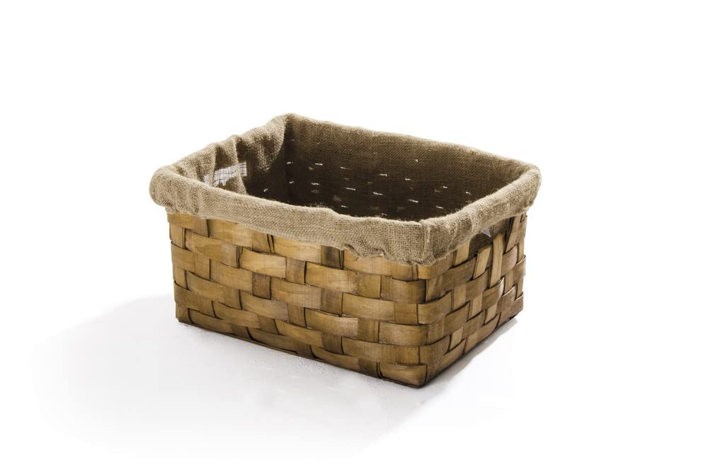 VERDELOOK Set Due ceste portalegna Senza Manici, Grande 61x32 h35 cm Piccolo 50x32 h31 cm, Marrone e Beige