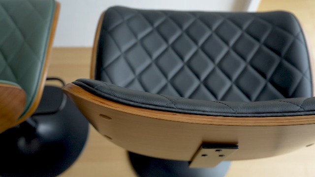 LUNLING Butacos Altura Ajustable para Barra, Conjunto de 2, Estilo Mid-Century Moderno, Giratorios 360°, Tapizados en Cuero Sintético Negro, para Isla de Cocina, Comedor o Café miniatura 7