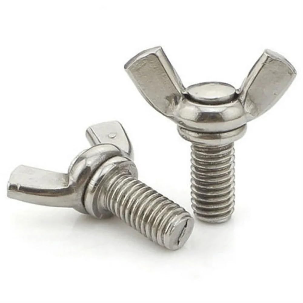 Dado a Mano 80 bulloni ad Alette in Acciaio Inossidabile M6x25 304, Vite a Farfalla con Dado ad Alette