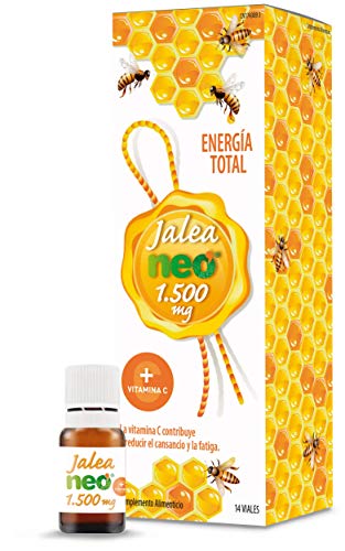 NEO | Jalea Real Liofilizada 1500 mg | Con Vitamina C - 14 Unidades | Mejora el Rendimiento Físico y Mental | Aporta Fuerza y Energía | Reduce el Cansancio y la Fatiga | Tomar 1 Vial al Día