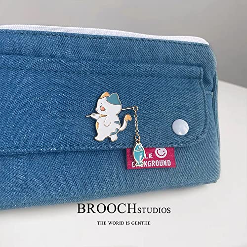 2 Pcs Cute Cat Lapel Pins for Backpacks Enamel Animal Pet Cat Fishing Brooch Pin Cartoon Lapel Badge Brooch Pin for Jackets Hat Bag3