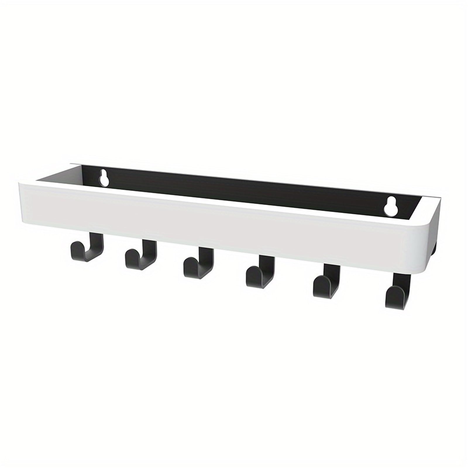 Kifsdlf 1Pc White Wooden Floating Shelf With Hooks Shower Caddy