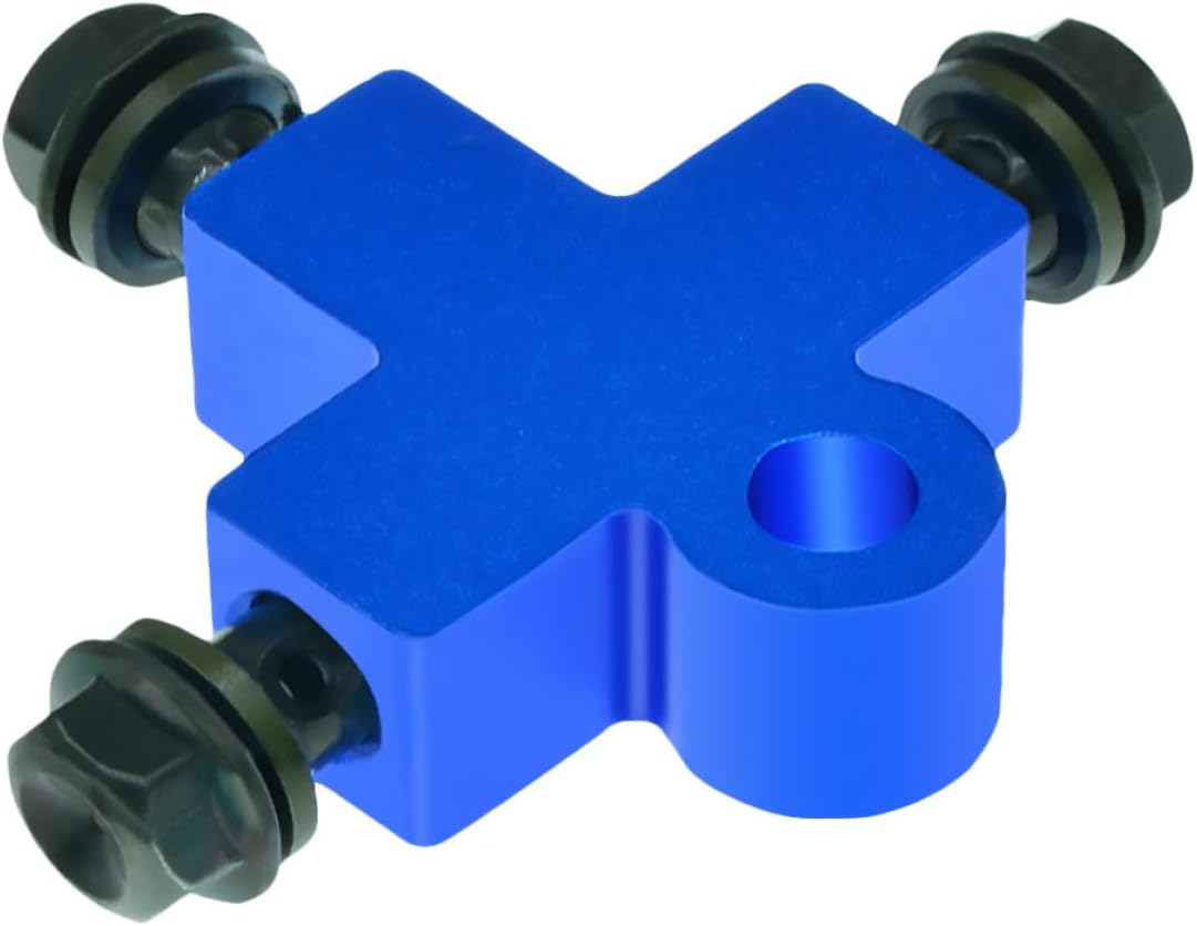 Alipis Aluminum Alloy Brake Oil Joint Fitting for Motorcycle and Truck Easy to Operate and Dispense Fluid Blue Brake Oil Parts Tubing Tee Replacement for Vehicle Random Color