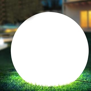 Lampada Sfera Luminosa da Giardino Esterno Impermeabile IP65 con Picchetto Attacco E27 per Lampadine LED Bianco Design Moderno Elegante Illuminazione Decorativa da Terra Casa Terrazza (Diametro 40 cm)