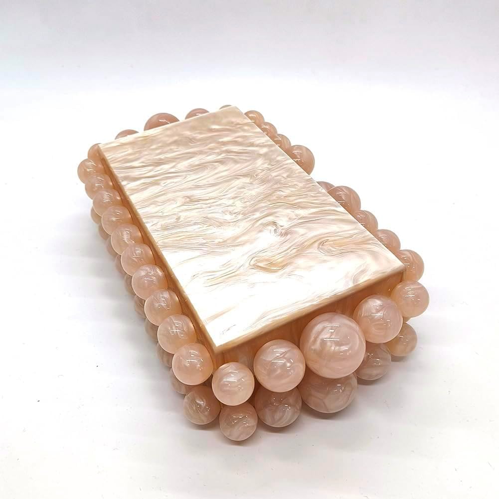 CUXVA Acrylic Evening Clutch Bag for Women Glitter Marble Purse Handbag for Wedding Party Prom - Image 4
