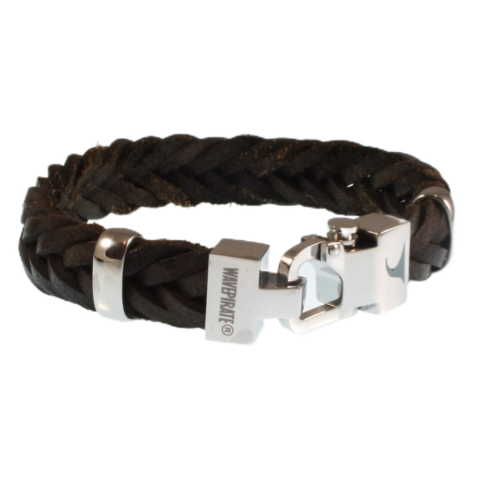 Echt Leder-Armband TURN F15 Dunkel Braun Herren-Armband Männer-Armband Geschenkbox Magnetverschluss Edelstahl