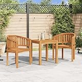Homgoday Teakholz-Gartenstuhl | 2er Set | Elegant & Witterungsbeständig | Für Entspannung & Mahlzeiten im Freien Tisch- und Stuhlsets, Gartenmöbel Model48019
