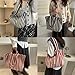 Large Capacity Handbag Striped Shoulder Bag Students School Canvas Commuting Fashion Shopping