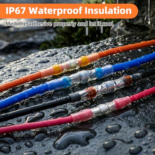 Kuject Mini Heat Gun, 120PCS Solder Seal Wire Connectors Kit, 350W Dual-Temp Heat Gun for Shrink Tubing, Waterproof Heat Shrink Wire Repair Kit with Solder Stick for Marine Automotive Truck, AWG 26-10 - Image 6