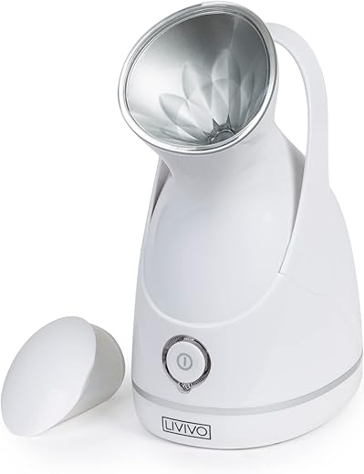 LIVIVO Facial Steamer - Nano Ionic Warm Mist with UV Light - Deep Cleansing Face Steamer Sauna for Pore Cleansing, Blackhead & Acne Removal - Moisturising Home Spa for Women & Men