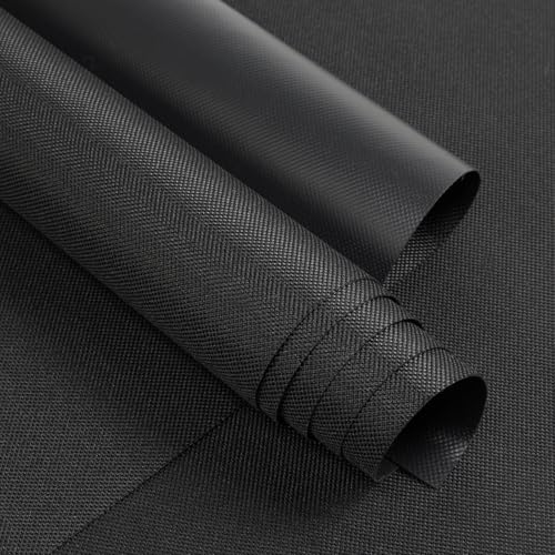 GoldWheel Waterproof Marine Canvas Fabric 60'×36' 600Denier Canvas Cordura Material with Waterproof PVC Backing Anti-UV Blocks Heat, Reduce Glare for Auto Boat Home Awning Cushion, Black